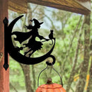 peacoblue Iron Plant Hangers Hooks for Outdoor Indoor Hanging Plants Flower Fern Pots Lantern Bird Feeder,11.6"x13.6" Weather Resistant Metal Wall Holder for Porch Garden Farmhouse(Witch and Cat) by GreenHaven Gardens