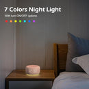 Buffbee Sound Machine & Alarm Clock 2-in-1, 0-100% Clock Face Brightness, Bottom Colored Light, Sleep Timer, Precise 30-Level Volume White Noise Machine, Digital Alarm Clocks for Bedrooms - Peach by TinyTreasures Baby Boutique