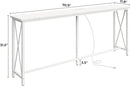 SUPERJARE 70 Inch Console Table with Outlets and USB-C Port, Extra Long Behind Couch Sofa Table with X-Shaped Design, Narrow for Entryway, Living Room, Metal Frame, Wooden Top, White by CozyNest Decor