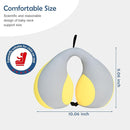 MOOB Kids Travel Pillow for Car Seat Kids U-Shape Travel Neck Pillow Support Children Stroller Pillow Grey Yellow by TinyTreasures Baby Boutique