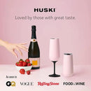 Huski Champagne Flute | NEW | Award-winning Design with Detachable Stem | Premium Stainless Steel Champagne Glass with Lid | Triple Insulated Tumbler | 8oz Capacity | Great Gift (White) by CozyNest Decor