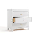 Graco Sasha 3-Drawer Chest with Changing Table Topper (White) – GREENGUARD Gold Certified, Nursery Bedroom Wood Chest with Spacious Storage, Interlocking Drawer System, Pre-Installed Tracks by TinyTreasures Baby Boutique