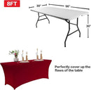 IVAPUPU 6FT Table Cloth for Rectangular Fitted Events Stretch Burgundy Table Covers Washable Cover Spandex Tablecloth Protector for Party, Wedding, Cocktail, Banquet, Festival by CozyNest Decor