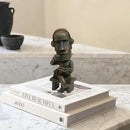 Moai Statue Decor - 6 Inch Easter Island Oranment Resin Stone Decoration for Room Accessories Antique Sculpture for Office Desktop (Read a Book) by CozyNest Decor
