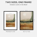 Homeforia A2 Black Wood Frame, High End Oak 16.5 x 23.4 Black Wooden Poster Frames Matted to 11.7 by 16.5 in Photo, A2 Size Wood Picture Frame with Mat A3 for Print, Tempered Glass, Wall Kit, Set of 1 by CozyNest Decor