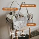 Parker Baby Co. Diaper Caddy - Nursery Storage Bin and Car Organizer for Diapers and Baby Wipes - Oatmeal, Large by CozyNest Decor