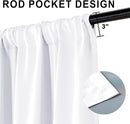 XWZO 100% Blackout Curtains with Tiebacks- 2 Thick Layers Completely Shaded Window Treatment Thermal Insulated Lined Rod Pocket Drapes for Bedroom/Laundry Room, White, W52 x L45, Set of 2 Panels by TinyTreasures Baby Boutique