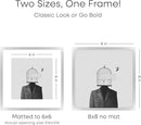 Homeforia 8x8 Silver Picture Frame, High End Metal 8 x 8 Square Frames with Mat 6 by 6 Photo, 8x8 Brass Frame Matted to 6x6 inch Print, 8by8 Wall or Tabletop Frames, Tempered Glass, Wall Kit, Set of 1 by CozyNest Decor
