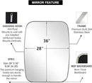 ANDY STAR Brushed Nickel Mirror, 28x36 Inch Stainless Steel Metal Frame Oblong Bathroom Mirror for Vanity, 1’’ Deep Wall Mounted Vertically/Horizontal by CozyNest Decor