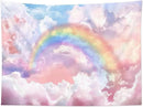 HVEST Rainbow Cloud Tapestry Wall Hanging, Rainbow and Pink Cloud with Glow Sunshine in Pastel Sky Tapestry, Aesthetic Nature Landscape Tapestry for Living Room Bedroom Aesthetic Decor, 36L x 48W Inches by CozyNest Decor