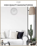 LUUK LIFESTYLE Modern Wall Clock Without Ticking, Pure Minimalist Design, legible Digits, Home Decor for Living Room, Office, in White and Silver by CozyNest Decor