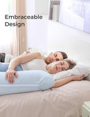Momcozy Pregnancy Pillows for Side Sleeping, J Shaped Maternity Body Pillow for Pregnancy, Soft Pregnancy Pillow for Head Neck Belly Support, Blue by TinyTreasures Baby Boutique
