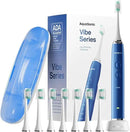 Aquasonic Vibe Series Ultra-Whitening Toothbrush – ADA Accepted Electric Toothbrush - 8 Brush Heads & Travel Case – 40,000 VPM Motor & Wireless Charging - 4 Modes w Smart Timer – Sapphire Blue by CozyNest Decor