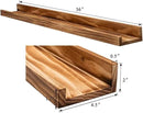 AZSKY Rustic Wood Floating Shelves for Nursery Books Long Wall Bookshelf Photo Picture Ledge Shelf with Lip Wall Shelf for Kids Bedroom Bathroom Living Room Office Frames 36 Inches Set of 2 by CozyNest Decor
