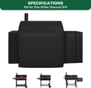 Grill Cover Fits for Char-Griller Outlaw 3724, E2137, Pro Deluxe 2735 Grill, Expandable BBQ Grill Cover 600D Heavy Duty Charcoal Grill Cover Waterproof Outdoor Grilling Cover, Model 3737 by GreenHaven Gardens