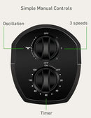 Holmes 31" Manual Tower Fan, 70° Oscillation, 3 Speeds, 2-Hour Auto Shut-Off Timer, Adjustable Vents, Compact and Slim Profile, Carry Handle, Ideal for Cooling your Home, Bedroom or Office, Black by CozyNest Decor