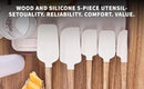 Ptanexx Wooden Handle Silicone Spatula Set 5 Piece, Batter Mixing Spatula, Spatula for Cooking, Jars, Baking, Mixing, Frosting by CozyNest Decor
