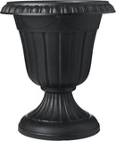 PL10BK Classic Traditional Plastic Urn Planter Indoor/Outdoor, 15" x 13", Black by GreenHaven Gardens