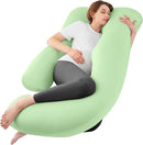 Sasttie Pregnancy Pillows for Sleeping, Jumbo U Shaped Cooling Full Body Pillow with Removable Cover, Pregnant Women Must Haves, Maternity Essential, Light Green by TinyTreasures Baby Boutique