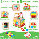 8-in-1 Wooden Baby Activity Cube - Xylophone, Shape Sorter, Abacus| 1st Birthday Gift Toys for One 1 2 3 Year Old Boy Girl | Montessori Educational Learning Toddler Toy| Bonus Sorting & Stacking Board by TinyTreasures Baby Boutique