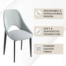 LeisureMod Amalfi Upholstered Fabric Dining Chair – Modern Side Chair with Iron Legs, Mid-Century Accent Chair for Dining Room or Kitchen by CozyNest Decor