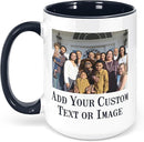 Personalized Coffee Mug, Custom Photo Text 15 Oz Ceramic Mug, Customized Picture Name Tea Cup, Unique Gift Idea, Taza Cafe Personalizadas Fotos, Cute Custom Gifts Mom Women Men, Father's Day, Black by TinyTreasures Baby Boutique