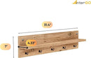 Modern Wall-Mounted Coat Rack with Shelf and Hooks - Wooden Entryway Organizer (Brown) by CozyNest Decor