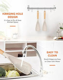 Cooking Spoon for Nonstick Cookwares, Great for Cooking and Serving Sturdy BPA-Free Matte Silicone, Wood Handle Spoon for Mixing, Scoop, and Scrape (2 Pack of Khaki, 11.4 inch) by CozyNest Decor