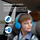 Belkin SoundForm Mini - Wireless Bluetooth Kids Headphones, 30H Battery, 85dB Safe Volume Limit, Built-in Microphone - Toddler On-Ear Earphones for iPhone, iPad - Ideal for School - Blue w/ Case by TinyTreasures Baby Boutique