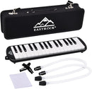 EASTROCK 32 Key Melodica Instrument Air Piano Keyboard Soprano Melodica with 2 Mouthpieces Tube Sets Carrying Bag for Beginners Adults Gift Black by TinyTreasures Baby Boutique