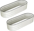2 Pcs 4.5x2x1.5ft Oval Raised Garden Bed,Galvanized Raised Beds,Open-Ended Base Metal Raised Planter Beds,Garden Bed Outdoor,Planter Raised Boxes for Vegetables,Flowers,Tool-Free Asse,White by CozyNest Decor