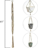 Sorbus Macrame Plant Hanger [4 Pack] Indoor Outdoor Hanging Plant Pots Cotton Rope, Elegant for Home, Patio, Garden White by GreenHaven Gardens