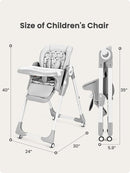 Foldable High Chair with Soft Cushion, High Chairs for Babies and Toddlers, Height Adjustable Feeding Chair, Adjustable Backrest and Footrest, Lockable Wheels, Star Gray by TinyTreasures Baby Boutique