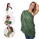 Yoofoss Nursing Cover Breastfeeding Scarf - Baby Car Seat Covers, Infant Stroller Cover, Strechy Carseat Canopy for Boys and Girls (Dark Green) by TinyTreasures Baby Boutique