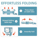 Collapsible Baby Bathtub for Newborns to Toddler with Real-time Temp Monitor & Floating Cushion,Portable Travel Tub for 0-36 Month, Foldable Baby Bath Tub for Infants Boy (Light Blue) by TinyTreasures Baby Boutique