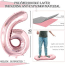 GOER 2 Pcs 42 Inch Rose Gold Foil Balloons Number 6,Huge Number Balloons for 6th 66th Birthday Party Supplies Anniversary Decorations by TinyTreasures Baby Boutique