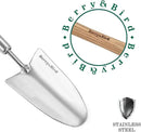 Berry&Bird Garden Trowel with Long Handle, 23.43in Stainless Steel Short Shovel with Wood Handled for Digging, Gardening, Transplanting, Planting and Weeding by GreenHaven Gardens