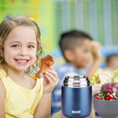 Insulated Thermo Food Jar for Hot & Cold Food for Kids Adult, 17 oz Soup Thermal Hot Food Containers for Lunch, Triple Layer Insulation Stainless Steel Food Jar with Spoon(Blue) by TinyTreasures Baby Boutique