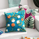 MOCOFO Canvas Embroidered Throw Pillow Cover with Flower Spring Embroidery Craft Modern Simple Sofa Office Pillow Pillow Case (Flower, 18x18’’) by CozyNest Decor