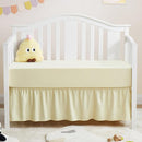 Horbaunal 2 Pack Crib Skirt & Crib Bed Sheet Set, Cream Crib Bed Skirt 28" x 52" with 14" Drop Dust Ruffle, Soft Microfiber Toddler Bedskirt Nursery Bedding Skirt for Baby Girls and Boys by TinyTreasures Baby Boutique