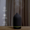 200ML Ceramic Essential Oil Diffuser - Ultrasonic Aromatherapy & Humidifier with 7-Color LED Lights, Auto Shut-Off, Black, 1H/3H/6H Timer | Scent for Home, Office, Yoga by TinyTreasures Baby Boutique