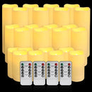 Set of 24 Waterproof Outdoor Flameless Candles,Realistic LED Candles with 4 Remote and Timer,(H 4" 5" 6" x D 2.2"),for Halloween Wedding Festival Decor. by CozyNest Decor
