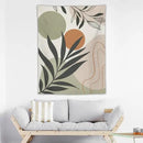 Abstract Bohemian Mid Century Tapestry, Tropical Leaves Modern Geometric Archway Minimalist Bohemian Botanical Aesthetic Wall Hanging, Sage Green Gold Home Decor Art for Bedroom 30x40 Inch by CozyNest Decor
