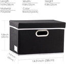 PRANDOM Foldable Storage Box with Lid [3-Pack] Fabric Collapsible Storage Bin Organizer Container Basket Cube with Cover for Home Bedroom Closet Office Nursery Black (14.9x9.8x9.8) by TinyTreasures Baby Boutique