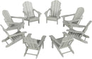 Westin Outdoors Laguna WO Outdoor Adirondack Folding Patio Chairs 8 PCS Set Retro Beach Aesthetic for Backyard, Lawn, Patio, Deck, Garden, Weather Resistant Polyethylene Plastic Lounger (Sand) by GreenHaven Gardens
