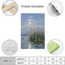 Landscape poster artwork art poster natural landscape painting reed marsh under the moonlight suitable for living room bedroom home wall by CozyNest Decor