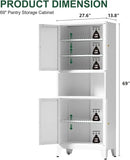 69" Tall Kitchen Pantry Cabinet, Metal Storage Cabinet with 4 Doors and Adjustbale Shelves, Freestanding Cupboards for Dining Room, Living Room, Bathroom by CozyNest Decor