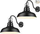 zeyu 2 Pack Gooseneck Barn Lights, Exterior Wall Mount Light for Porch, 18 Inch Modern barn Lights, Matte Black Finish, 016-1BL-2 BK by CozyNest Decor