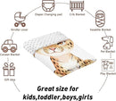 Custom Name Crib Bedding Set - Blue Floral Leopard Pattern, Personalized Nursery Bedding 3-Piece Set– Soft Blanket, Fitted Sheet, Changing Pad Cover – for Newborns Girls Nursery Gifts by TinyTreasures Baby Boutique