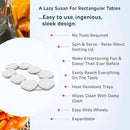 Full Set - White - The First Patented Lazy Susan Turntable Expandable for Rectangular & Oblong Tables - Kitchen & Dining Tables - Great Gift! Parties & Gatherings. by CozyNest Decor